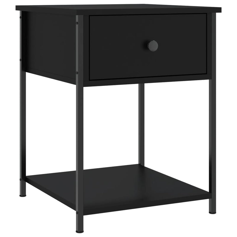 vidaXL Bedside Tables 2 pcs Black 44x45x58 cm Engineered Wood