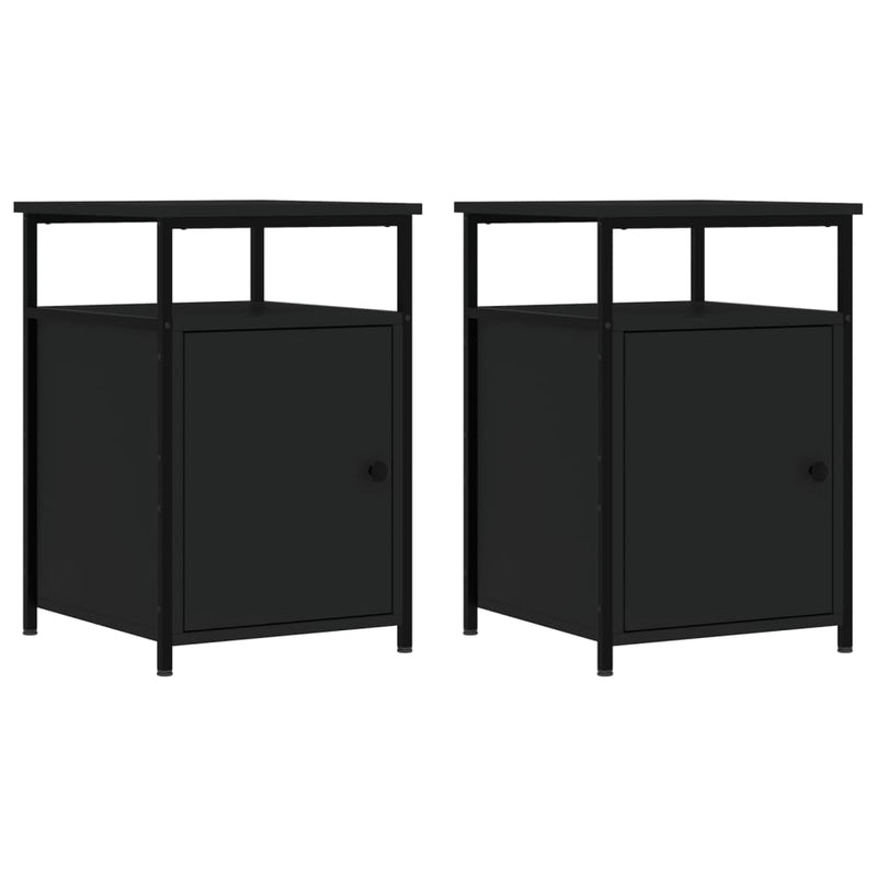 vidaXL Bedside Cabinets 2 pcs Black 40x42x60 cm Engineered Wood