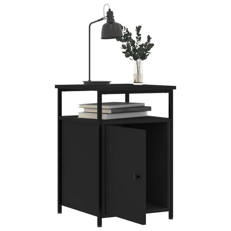 vidaXL Bedside Cabinets 2 pcs Black 40x42x60 cm Engineered Wood