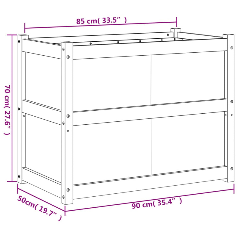 vidaXL Garden Planter 90x50x70 cm Impregnated Wood Pine