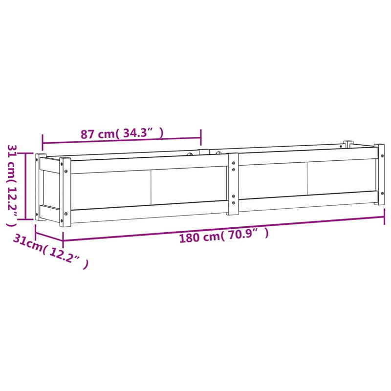 vidaXL Garden Planters 2 pcs Impregnated Wood Pine