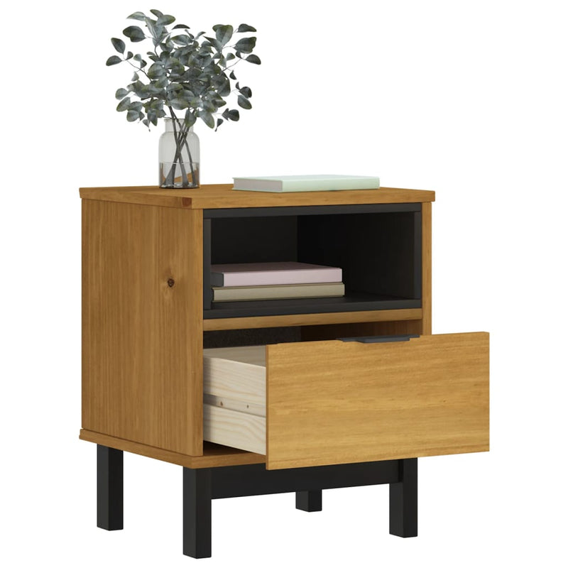 vidaXL Bedside Cabinet FLAM 40x35x50 cm Solid Wood Pine
