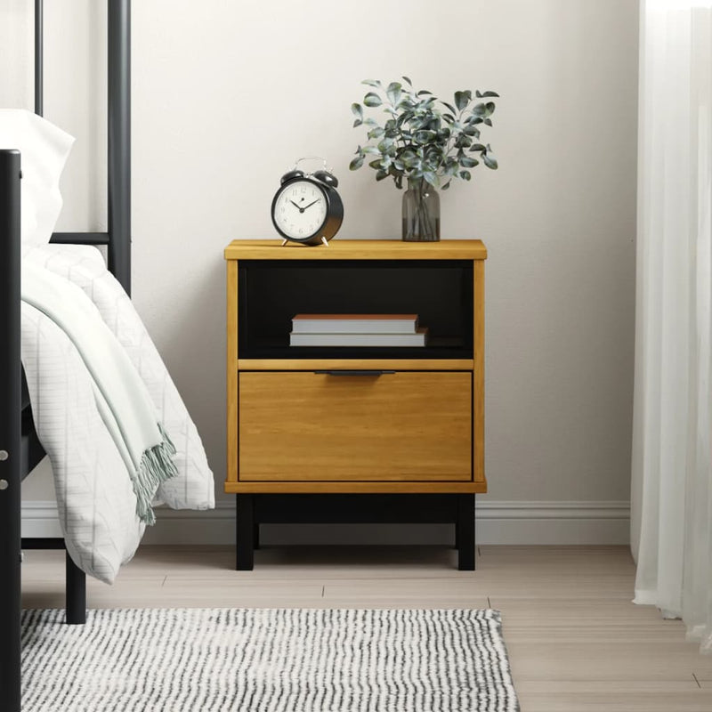 vidaXL Bedside Cabinet FLAM 40x35x50 cm Solid Wood Pine