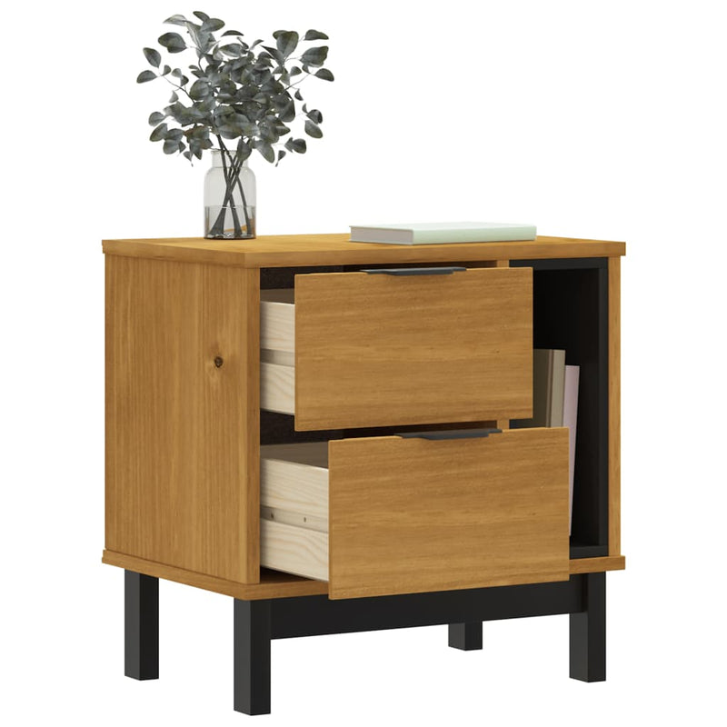 vidaXL Bedside Cabinet FLAM 49x35x50 cm Solid Wood Pine
