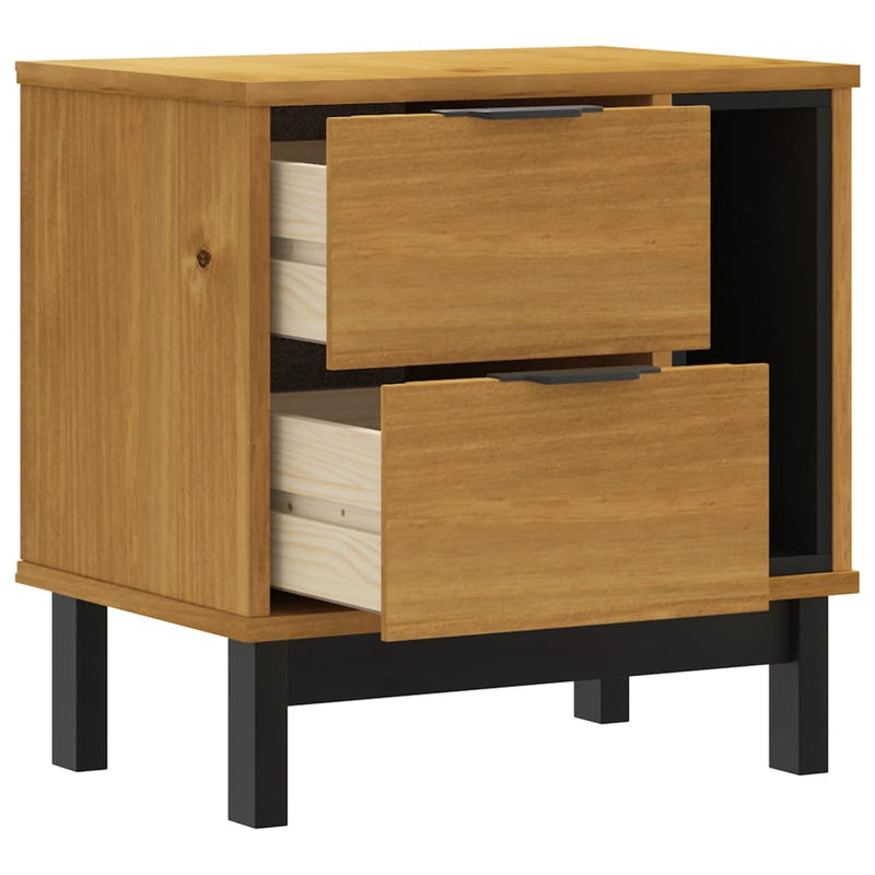 vidaXL Bedside Cabinet FLAM 49x35x50 cm Solid Wood Pine