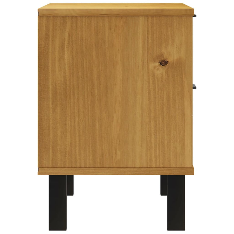 vidaXL Bedside Cabinet FLAM 49x35x50 cm Solid Wood Pine