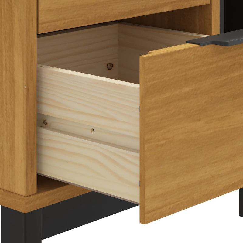 vidaXL Bedside Cabinet FLAM 49x35x50 cm Solid Wood Pine