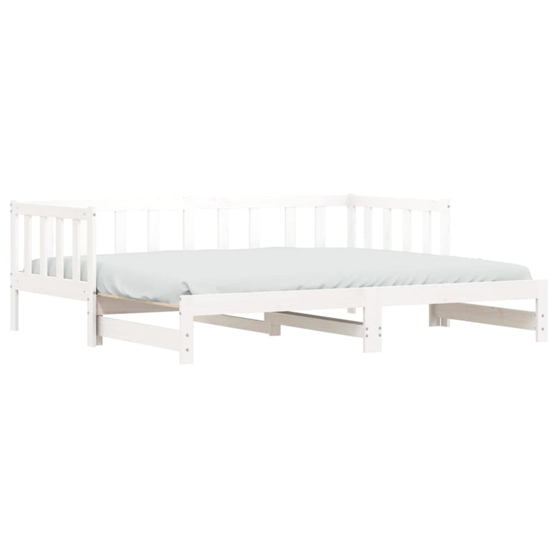 vidaXL Day Bed with Trundle without Mattress White 90x190 cm Solid Wood