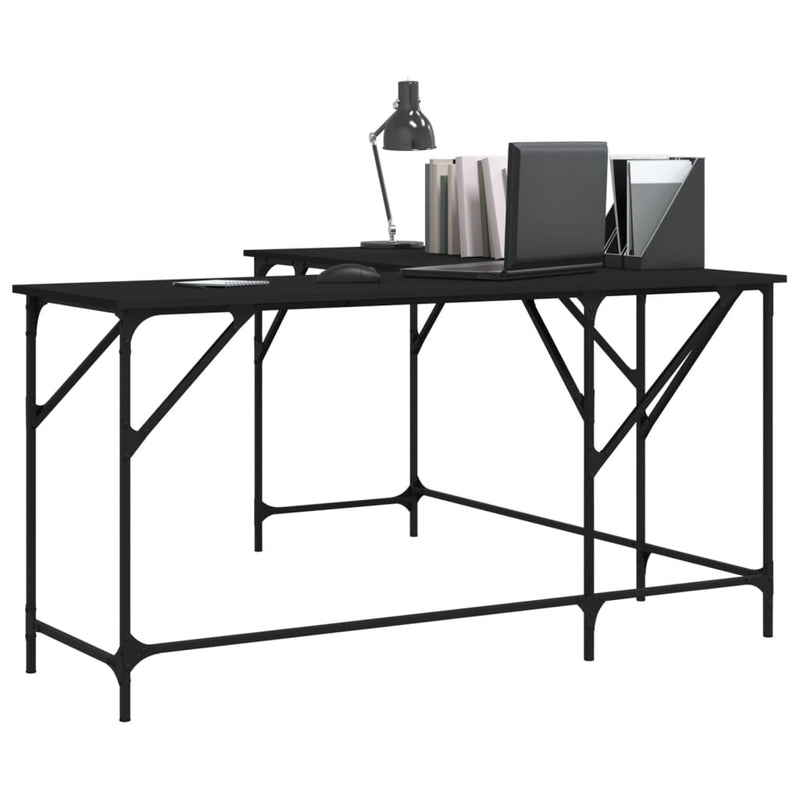 vidaXL Desk Black 149x149x75 cm Engineered Wood