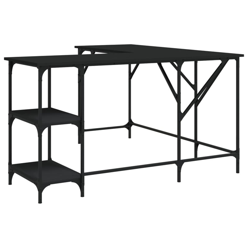 vidaXL Desk Black 139x139x75 cm Engineered Wood