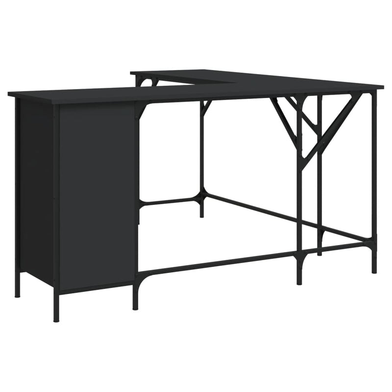 vidaXL Desk Black 141x141x75 cm Engineered Wood