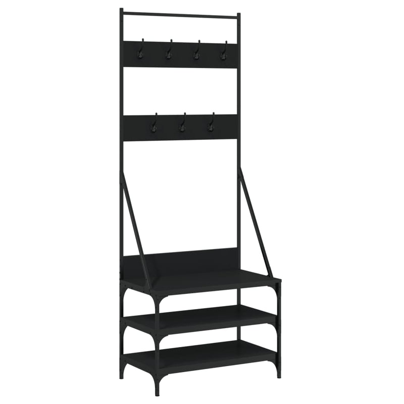 vidaXL Clothes Rack with Shoe Storage Black 70x40x184 cm