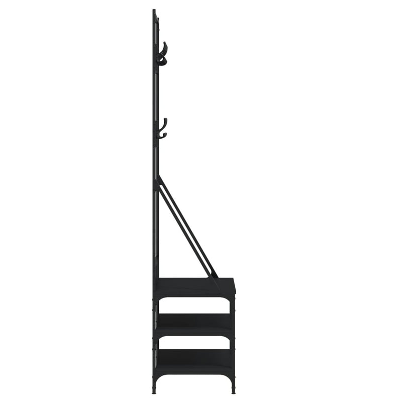 vidaXL Clothes Rack with Shoe Storage Black 70x40x184 cm