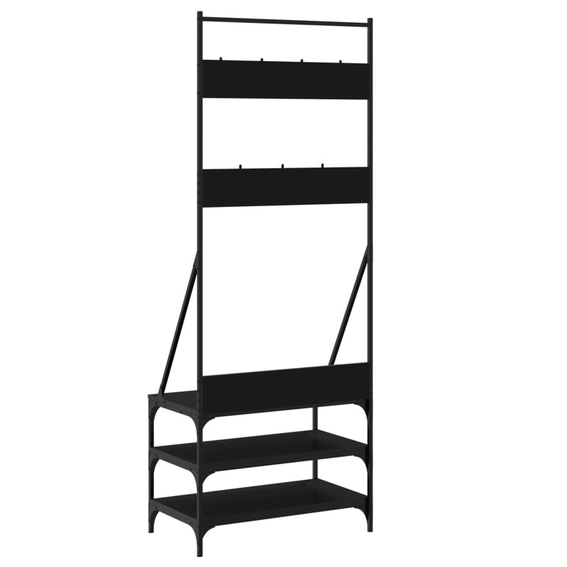 vidaXL Clothes Rack with Shoe Storage Black 70x40x184 cm