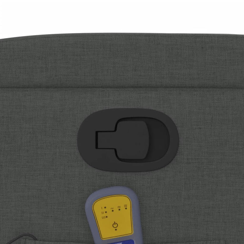 vidaXL Massage Recliner Chair Dark Grey Fabric