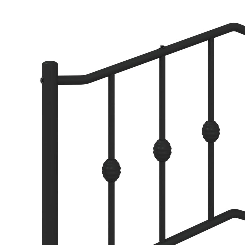 vidaXL Metal Bed Frame without Mattress with Footboard Black 90x190 cm
