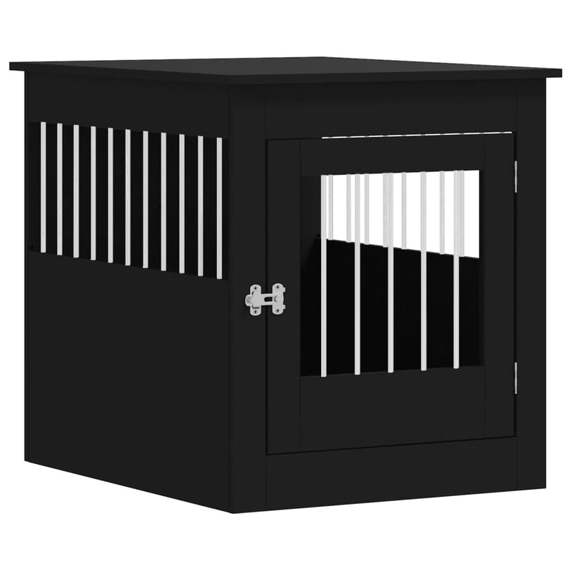 vidaXL Dog Crate Furniture Black 64.5x80x71 cm Engineered Wood