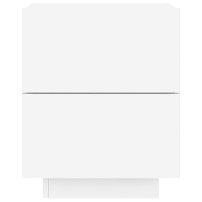 vidaXL Bedside Cabinets with LED Lights 2 pcs White Engineered Wood
