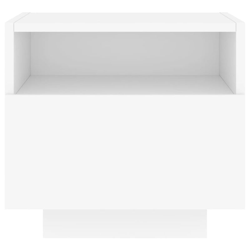vidaXL Bedside Cabinets with LED Lights 2 pcs White 40x39x37 cm