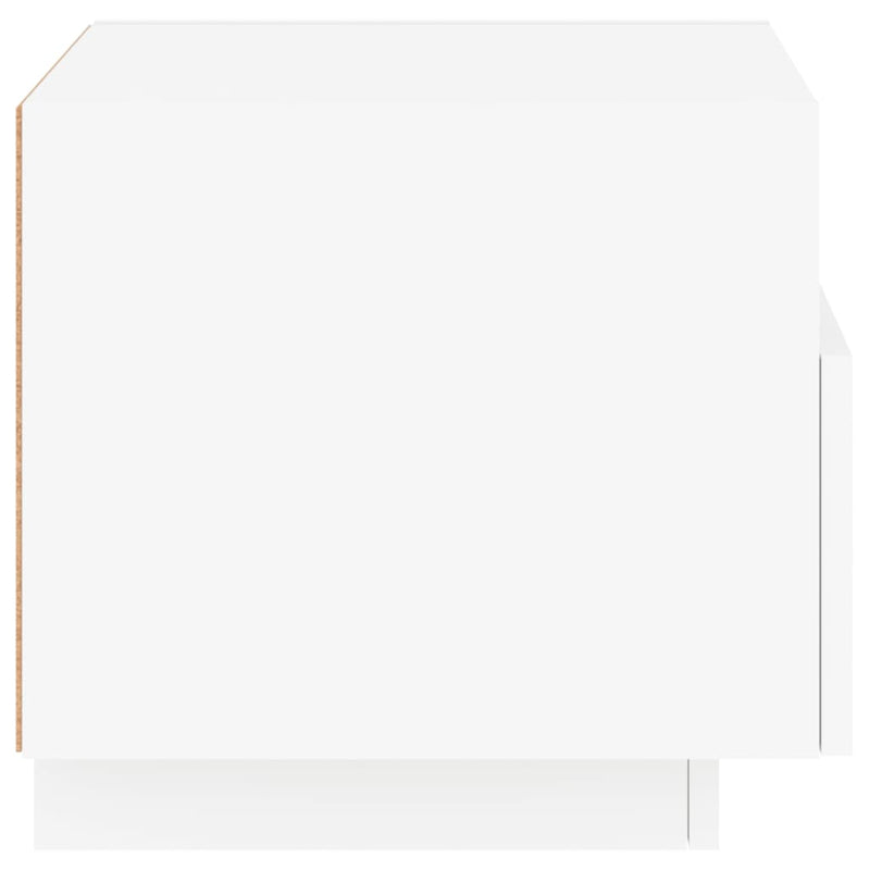 vidaXL Bedside Cabinets with LED Lights 2 pcs White 40x39x37 cm
