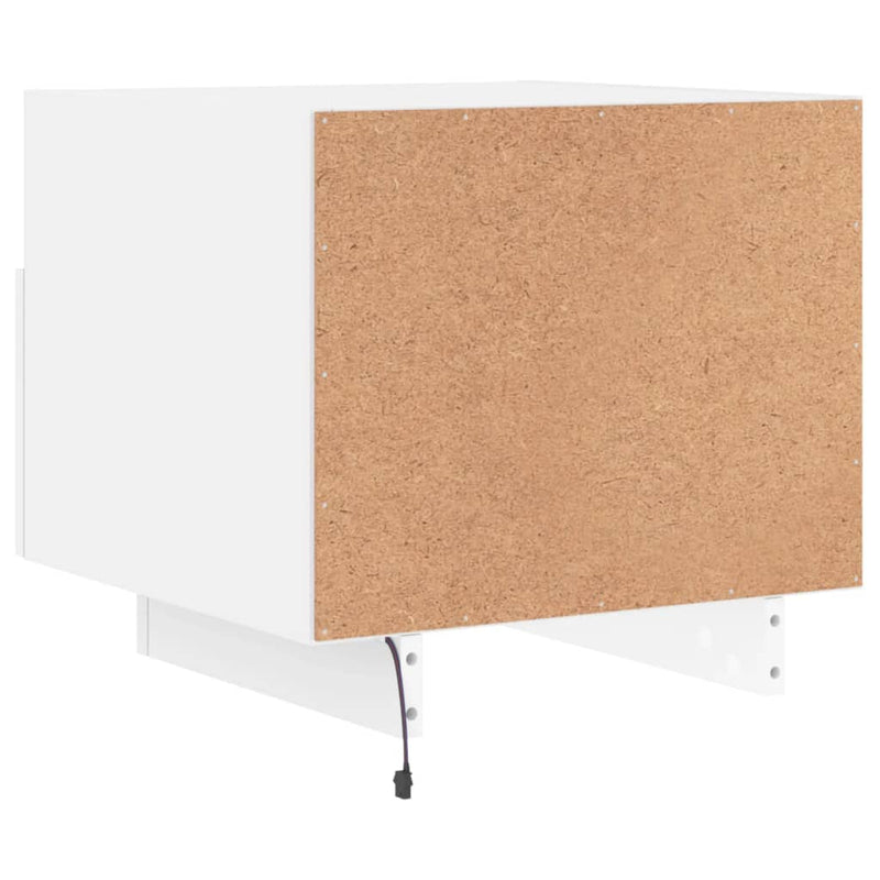 vidaXL Bedside Cabinets with LED Lights 2 pcs White 40x39x37 cm