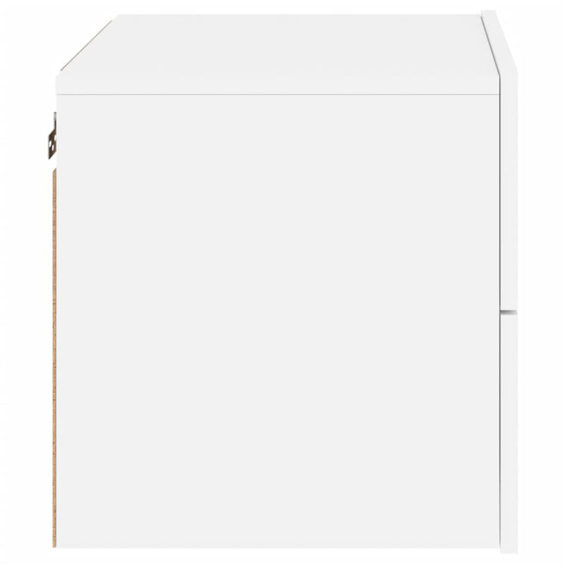 vidaXL Wall-mounted Bedside Cabinets with LED Lights 2 pcs White
