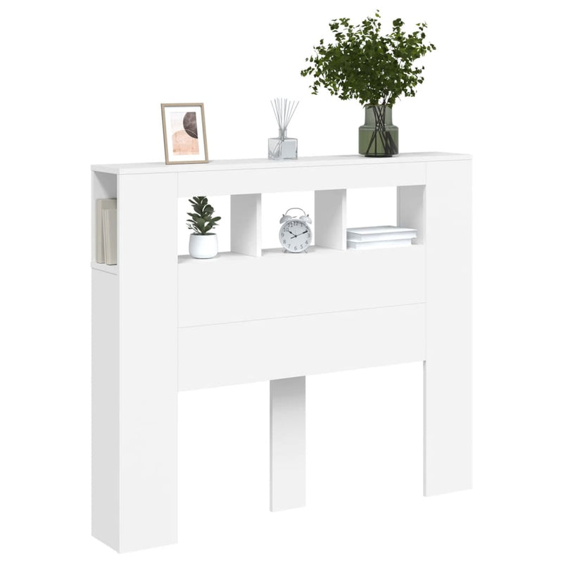 vidaXL LED Headboard White 120 cm Engineered Wood