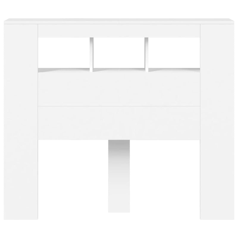 vidaXL LED Headboard White 120 cm Engineered Wood