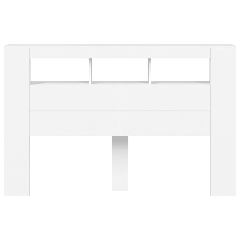 vidaXL LED Headboard White 160 cm Engineered Wood