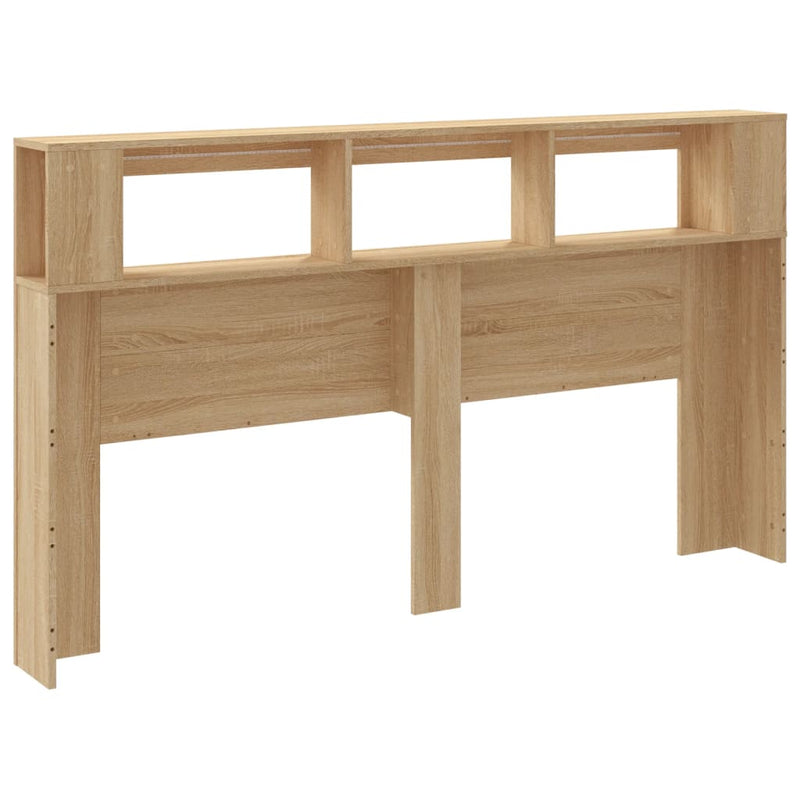 vidaXL LED Headboard Sonoma Oak 180 cm Engineered Wood