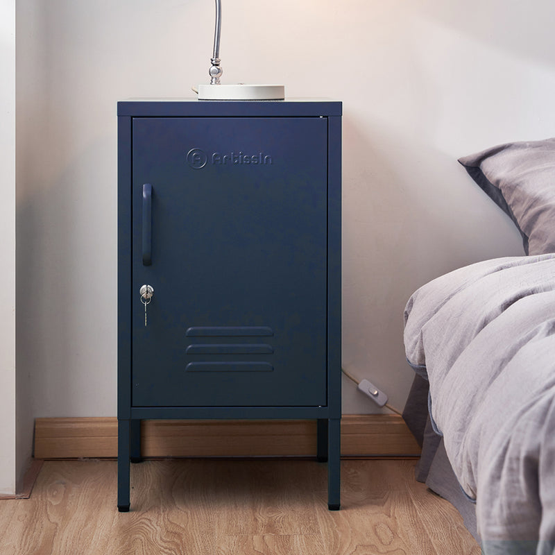 ArtissIn Bedside Table Metal Cabinet - MINI Blue