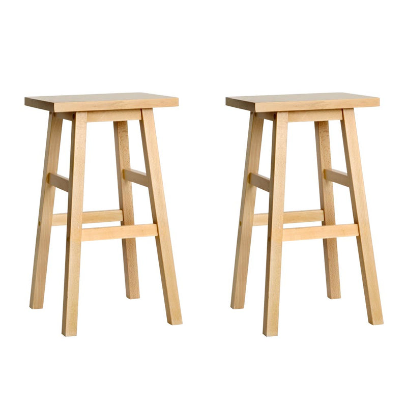 Artiss 2x Bar Stools Kitchen Chairs Wooden Nature