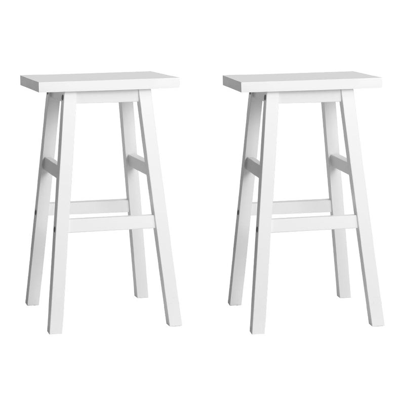 Artiss 2x Bar Stools Kitchen Chairs Wooden White