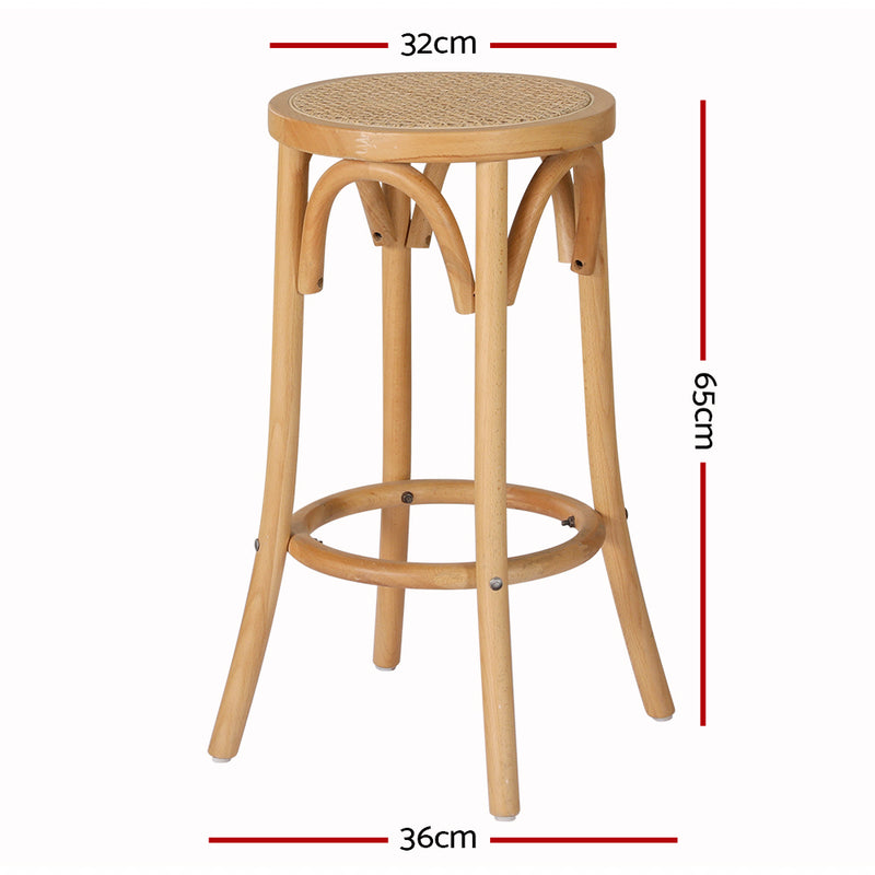 Artiss Bar Stool Rattan Seat Wooden