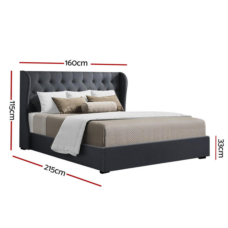 Artiss Bed Frame Queen Size Gas Lift Charcoal ISSA