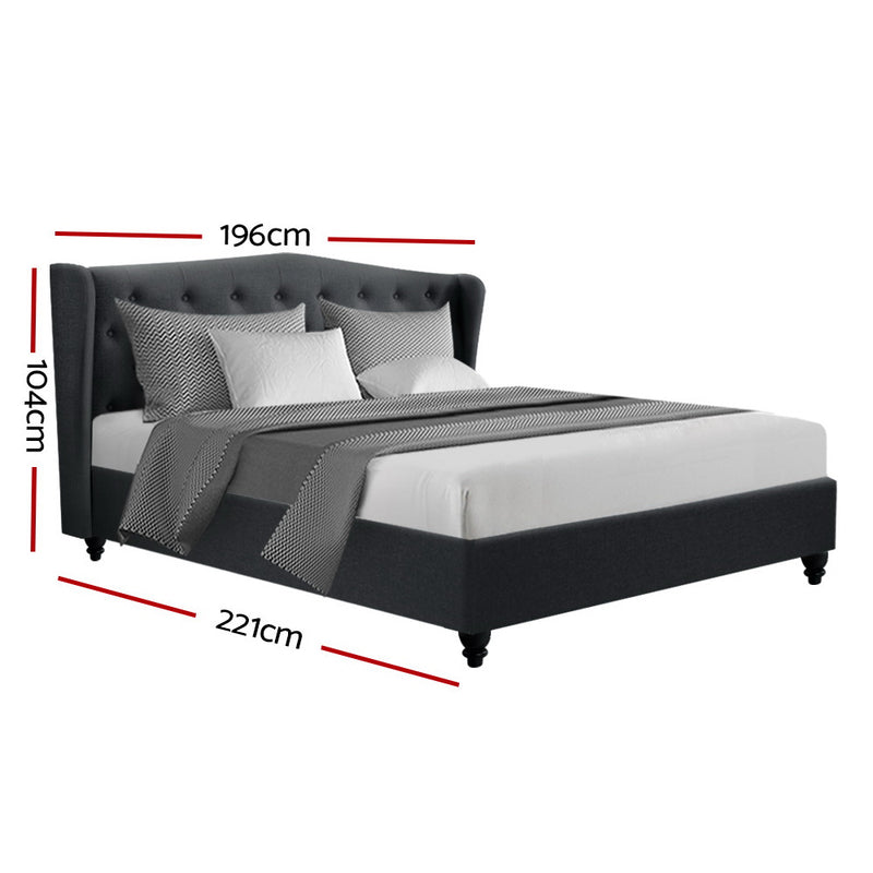 Artiss Bed Frame King Size Charcoal PIER