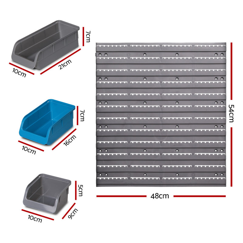 Giantz 48 Bin Wall Mounted Rack Storage Organiser