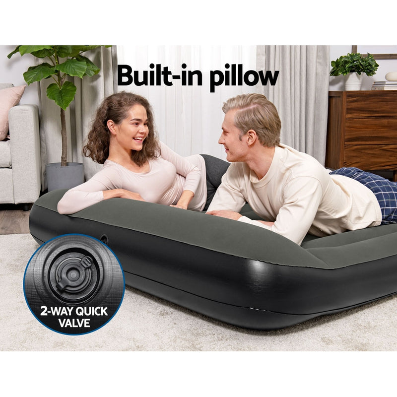 Bestway Air Mattress Queen Bed Inflatable Flocked Camping Beds 30CM