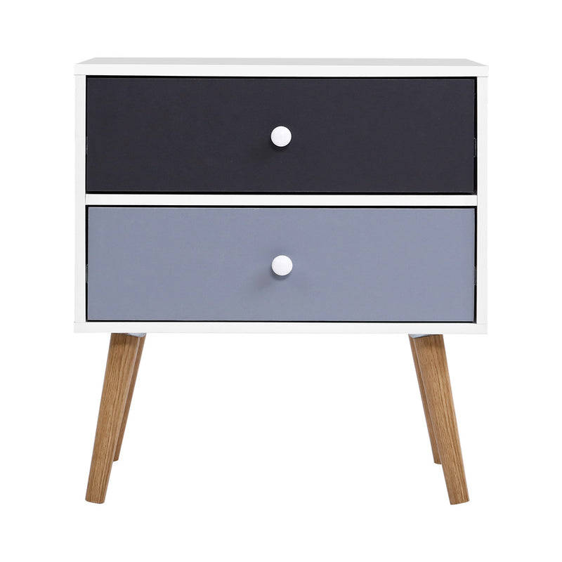 Artiss Bedside Table 2 Drawers - BONDS White