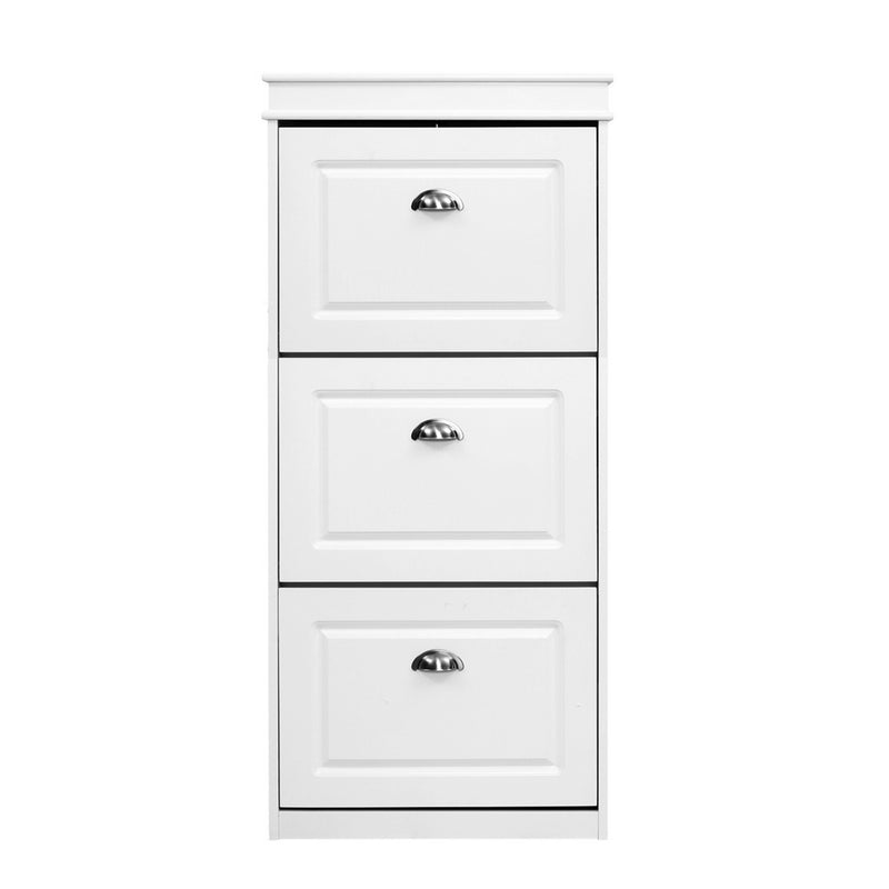 Artiss Shoe Cabinet 18 Pairs 3-tier White Sena