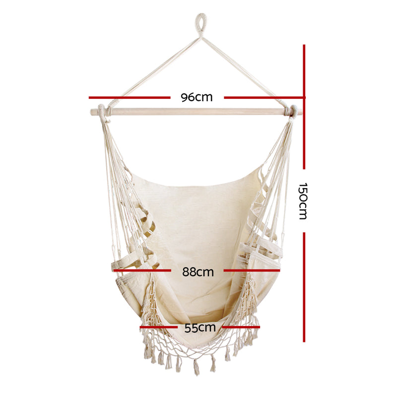 Gardeon Hammock Swing Chair - Cream