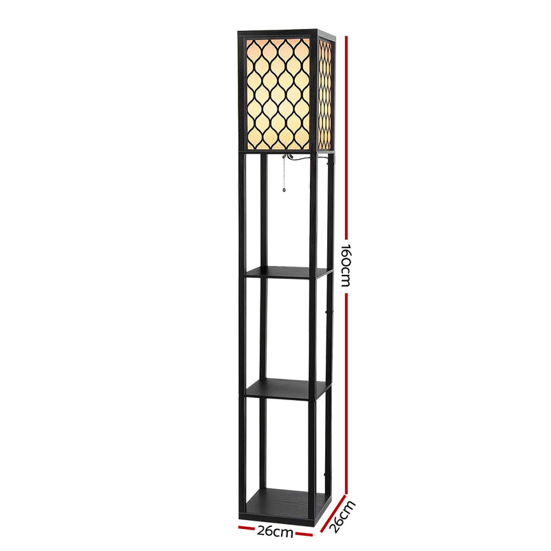 Artiss Floor Lamp Storage Shelf LED Lamps Vintage Standing Reading Light Bedroom