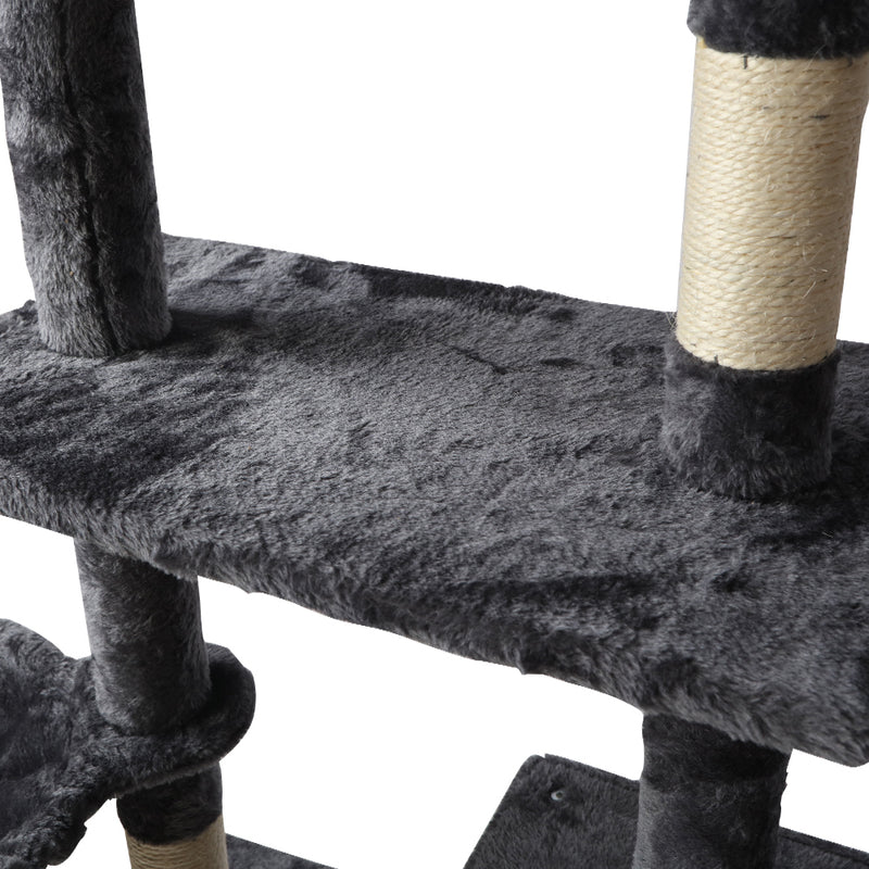 i.Pet Cat Tree 140cm Tower Scratching Post Scratcher Trees Toys Condo Bed Grey