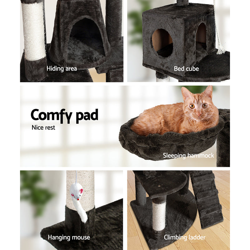 i.Pet Cat Tree 193cm Tower Scratching Post Scratcher Condo House Trees Grey