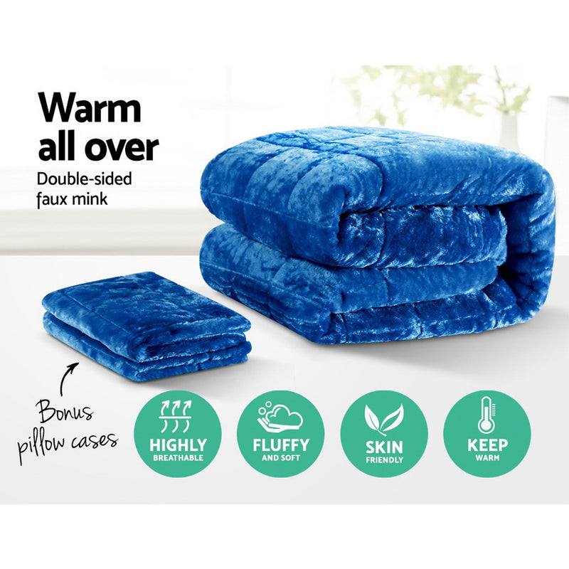 Giselle Bedding Faux Mink Quilt King Size Teal