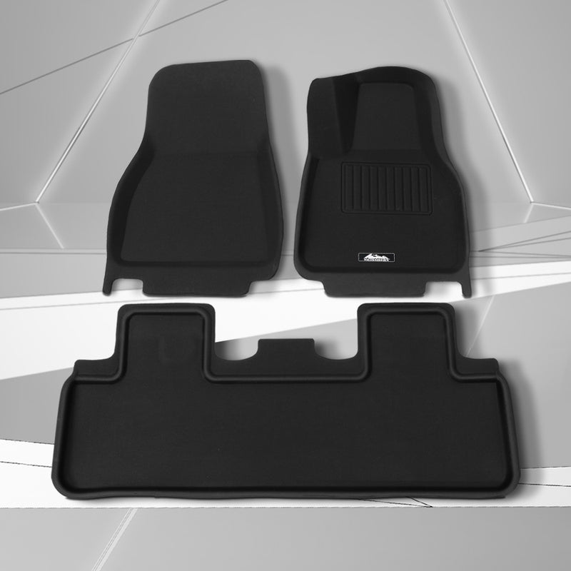 Weisshorn Car Rubber Floor Mats Front and Rear Fits Tesla Model Y 2021-2023