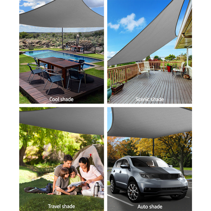 Instahut Sun Shade Sail Cloth Shadecloth Outdoor Canopy Rectangle 280gsm 6x8m