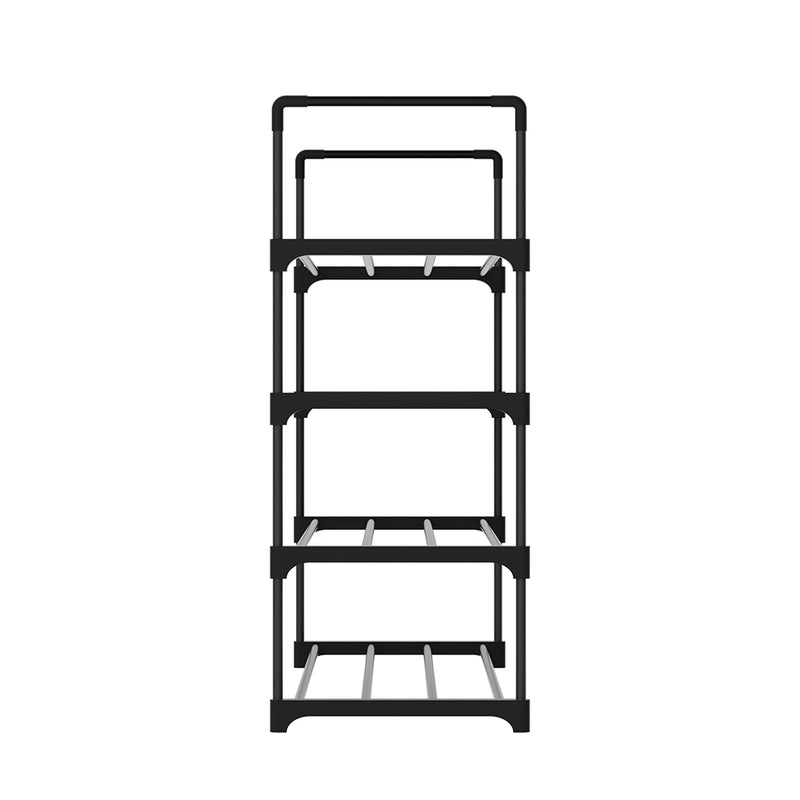 Artiss Shoe Rack Stackable 4 Tiers 80cm Shoes Shelves Storage Stand Black