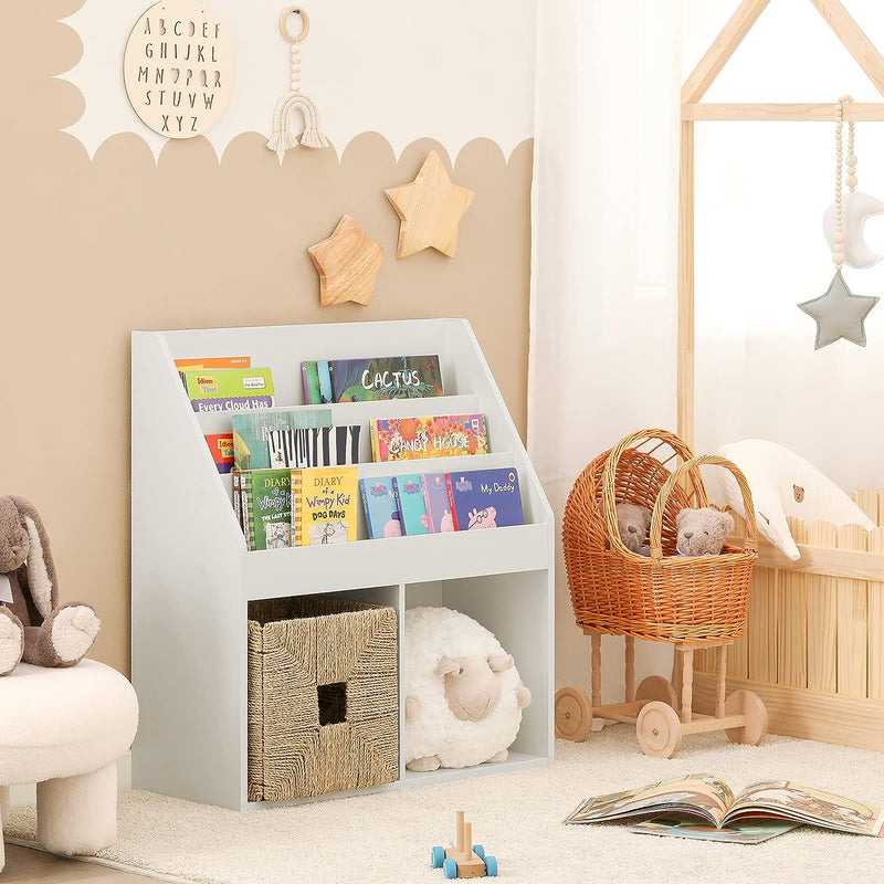 Kids Shelving Unit 3 Shelves 2 Compartments