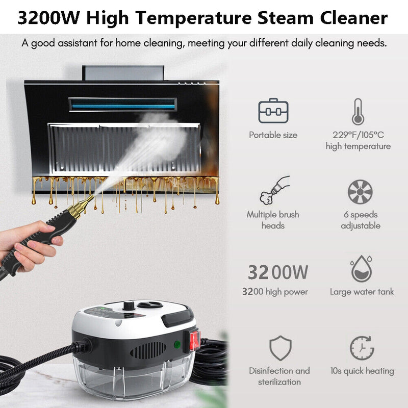 3200W Steam Cleaner High Temperature Kitchen Cleaning Pressure Steaming Mechine